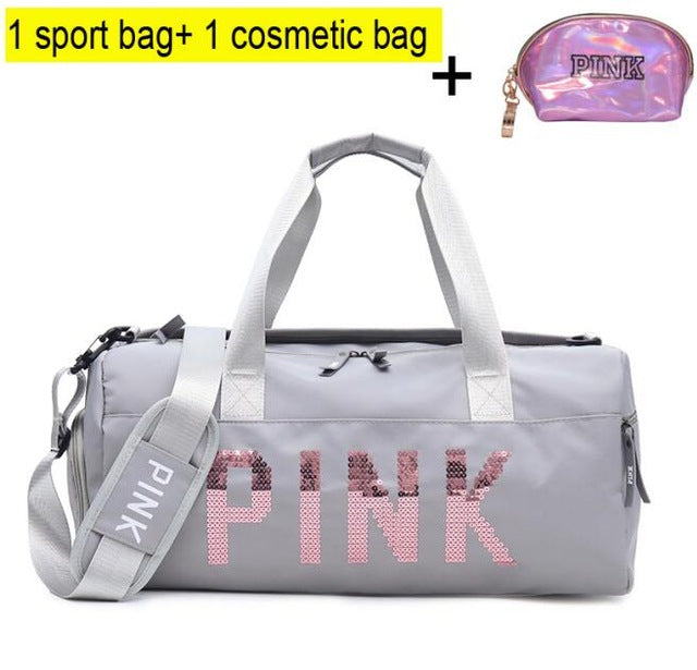 2018 Cheap Sequins Black Gym Bag Women Shoe Compartment Waterproof Sport Bags for Fitness Training Yoga Bolsa Sac De Sport