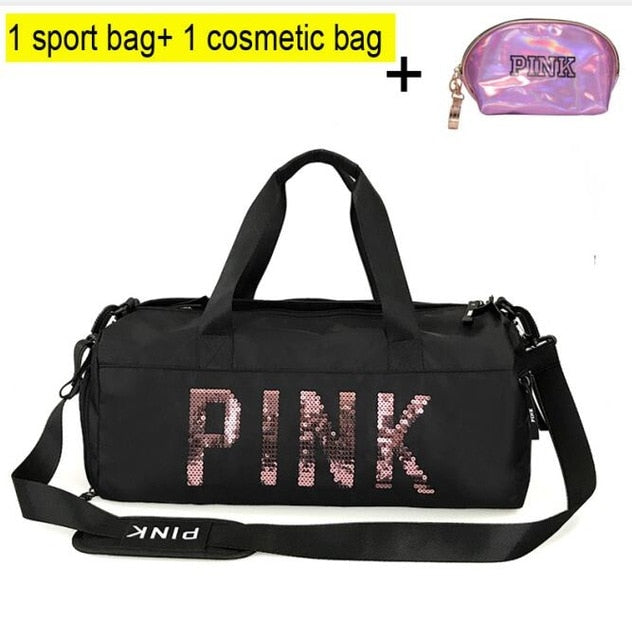 2018 Cheap Sequins Black Gym Bag Women Shoe Compartment Waterproof Sport Bags for Fitness Training Yoga Bolsa Sac De Sport