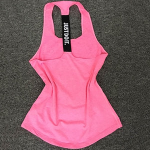 Women Sleeveless Fitness Vest  Exercise Workout Sports T-Shirts Fitness Running Sport Vest Yoga top Gym Clothing T-Shirt