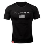 ALPHA 2018 New Brand Clothing Gyms Tight T-shirt Mens Fitness T-shirt Homme Gyms T Shirt Men Fitness Crossfit Summer Top Tees