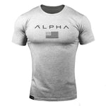 ALPHA 2018 New Brand Clothing Gyms Tight T-shirt Mens Fitness T-shirt Homme Gyms T Shirt Men Fitness Crossfit Summer Top Tees