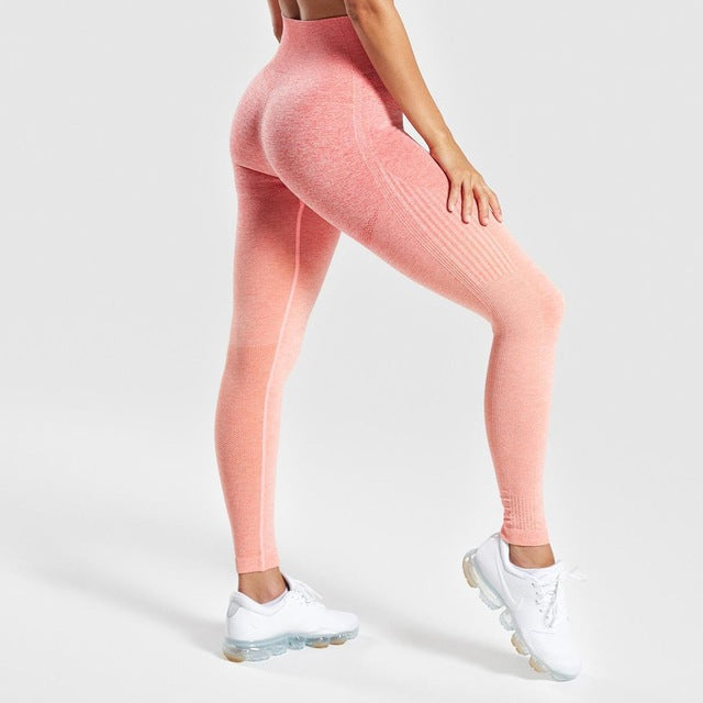 Zhangyunuo Push Up Yoga Leggings Compression Tights Slim Ombre Seamless Gym Leggings Sport Fitness Tummy Control  Workout