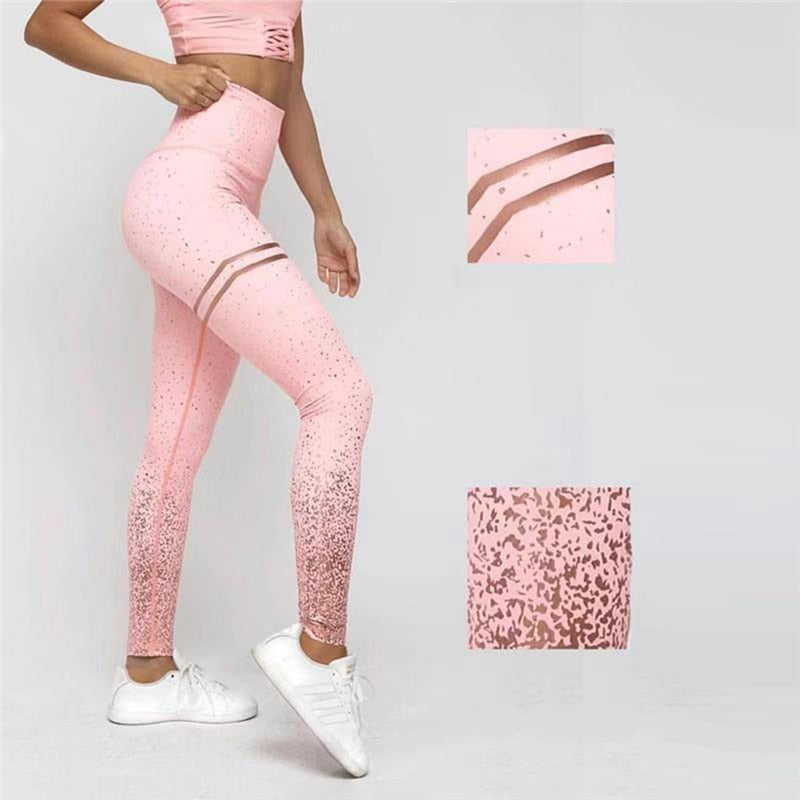 Stamping Yoga Pants Golden High Waist Sports Leggings for Fitness Women's Push Up Gym Tights Mallas Mujer Deportivas Leggins