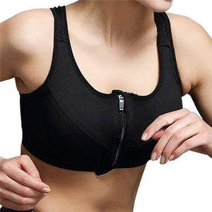 SEXYWG Hot Women Zipper Push Up Sports Bras Vest Underwear Shockproof Breathable Gym Fitness Athletic Running Yoga Bh Sport Tops
