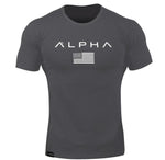 ALPHA 2018 New Brand Clothing Gyms Tight T-shirt Mens Fitness T-shirt Homme Gyms T Shirt Men Fitness Crossfit Summer Top Tees