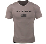 ALPHA 2018 New Brand Clothing Gyms Tight T-shirt Mens Fitness T-shirt Homme Gyms T Shirt Men Fitness Crossfit Summer Top Tees